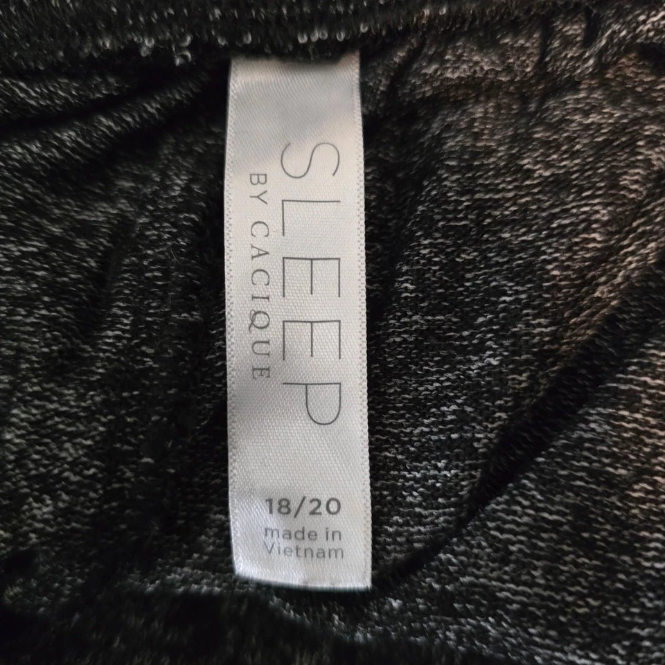 Pantalones de dormir para mujer Cacique Space Dye gris bolsillos delanteros acento dorado al tobillo 18/20 Foto 3 de 4