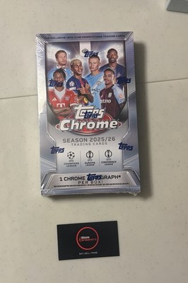 2025-26 TOPPS CHROME UEFA Club Competitions HOBBY BOX (1 AUTO) - Brand New  
