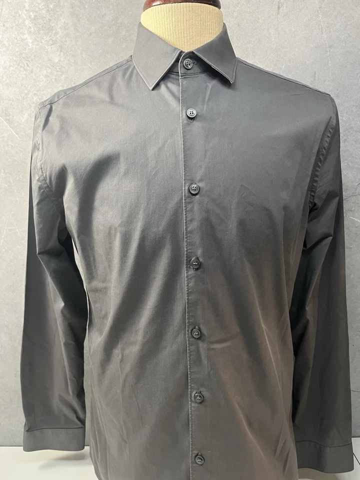 Tiger of Sweden Filbrodie Shirt Dark Gray Slim Size 16/ 41 - Image 2 of 4