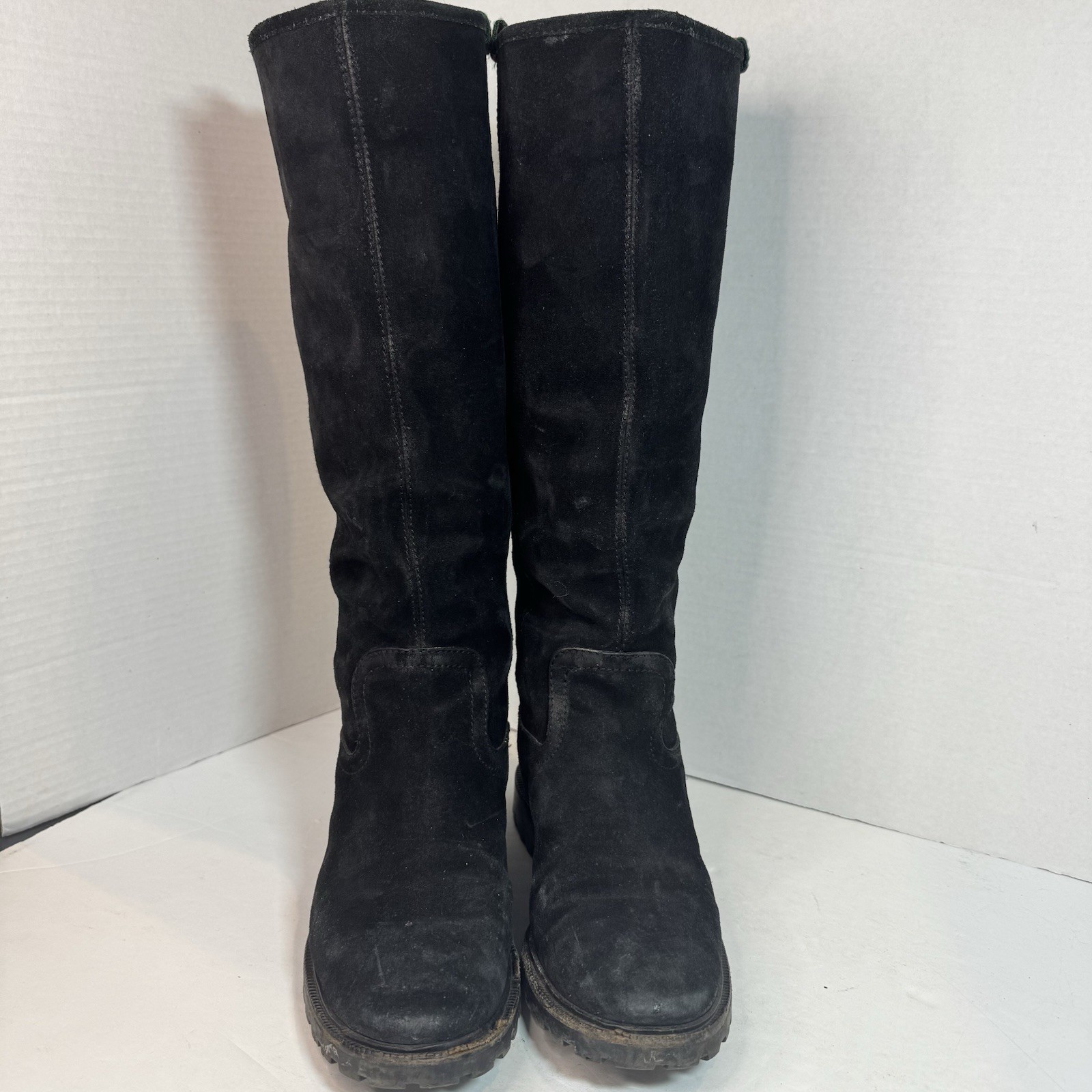 Gucci Women’s EU 37.5 Black Suede Shearling Knee High Winter Boots Italy thumbnail 5