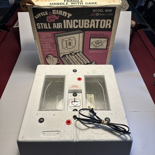 Little Giant Still Air Egg Incubator Model 9200 In Box Tested. Made In The U.S.A
