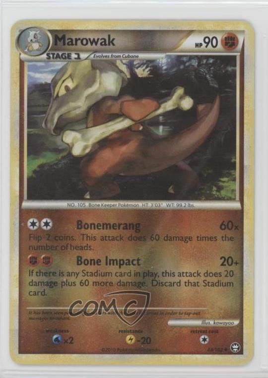 Marowak Reverse Foil Pokémon HeartGold & SoulSilver Triumphant #44 2010