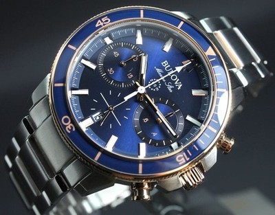 Bulova Marine Star Series C Chronograph 98B301  Gold-Tone Men's Watch 45MM