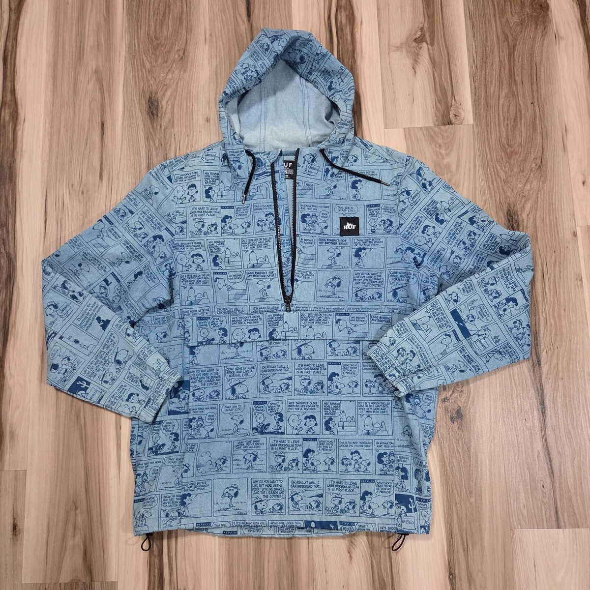 Huf X Peanuts Anorak Indigo Jacket Spike Jacket Hood Denim 
