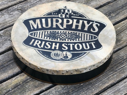 Murphy's Irish Stout Drum Beer Sign 18" Celtic Bodhran Vintage Advertising - Picture 12 of 23
