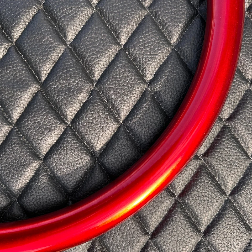 (T03) Volante Billet 18" plataforma grande rojo metálico Kenworth & Peterbilt 2014+ Foto 4 de 4