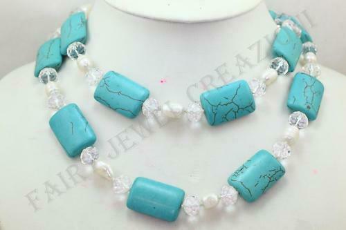 Collana importante, perle di turchese blu da 18 mm, chiusura in acciaio inossidabile - Italia Collana importante, perle di turchese blu da 18 mm, chiusura in acciaio inossidabile - Italia