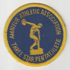 AMATEUR ATHLETIC ASSOCIATION 3 STAR PENTATHLETE Patch