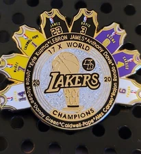 LA Lakers  2020 NBA Championship Jersey Lapel Kobe Bryant Pin LeBron James 1.75"