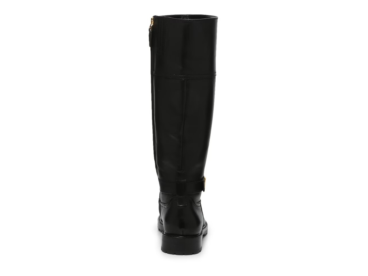 Women's Ralph Lauren Everly Black Leather Riding Boots with Buckle