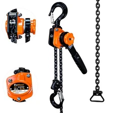 Chain Hoist Come Along 1/2 Ton | Mini Lever Chain Hoist G80 Chain for Garages