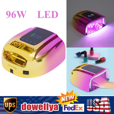 96W Rechargeable Cordless Nail Gel Dryer Wireless Led UV Nail Lamp Manicure New