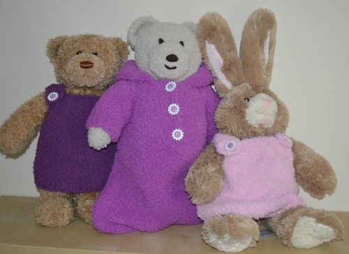 Knitting pattern Girl Teddy Bear clothes, King Cole Cuddles Sirdar Snowflake DK - Picture 11 of 12