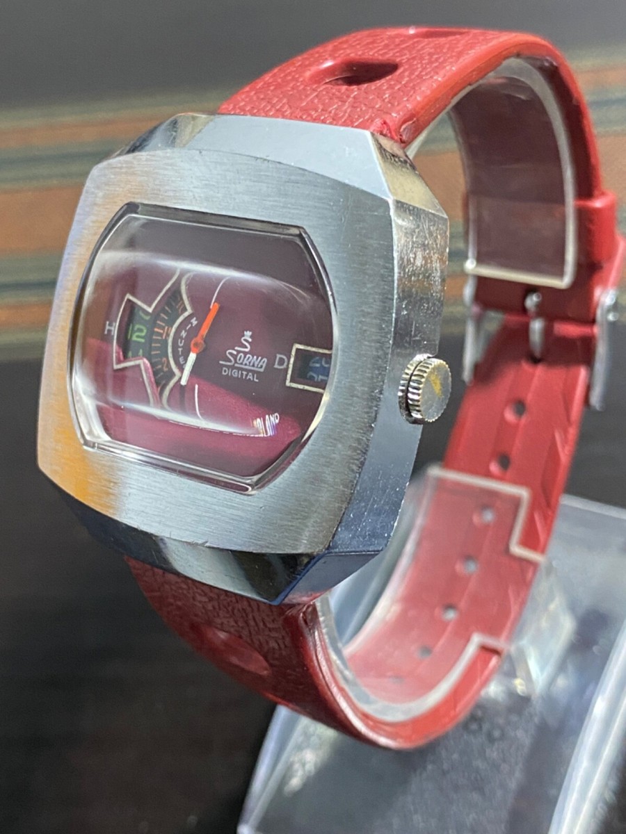 VINTAGE RARE SORNA DIGITAL JUMP HOUR SWISS MADE WATCH. | eBay