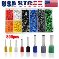 800PCS Connectors Cord Wire Crimp Cable Pin End Bootlace Ferrule Terminals Kit