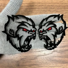 For Sasquatch BigFoot Alpha Squatch Badges Emblem Red Eye Yeti  Angry