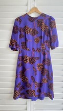 Marc by Marc Jacobs Mareika purple all over tulip print silk dress size UK10