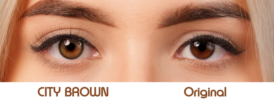 Kontaktlinsen farbig braun ohne Stärke farbige braune Jahreslinsen City Brown - Bild 2 von 4