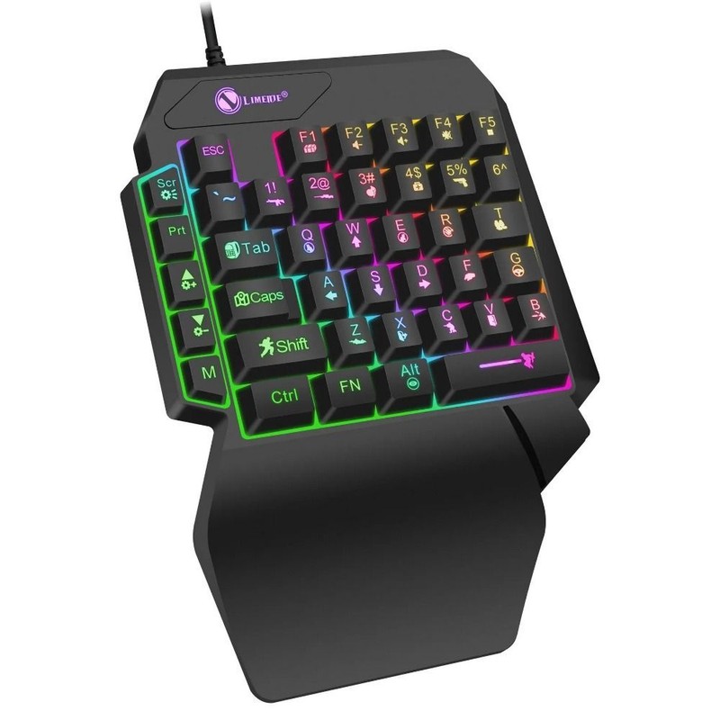 USB Single Hand Keyboard Luminous Gaming Mechanical Keyboard 35 Keys