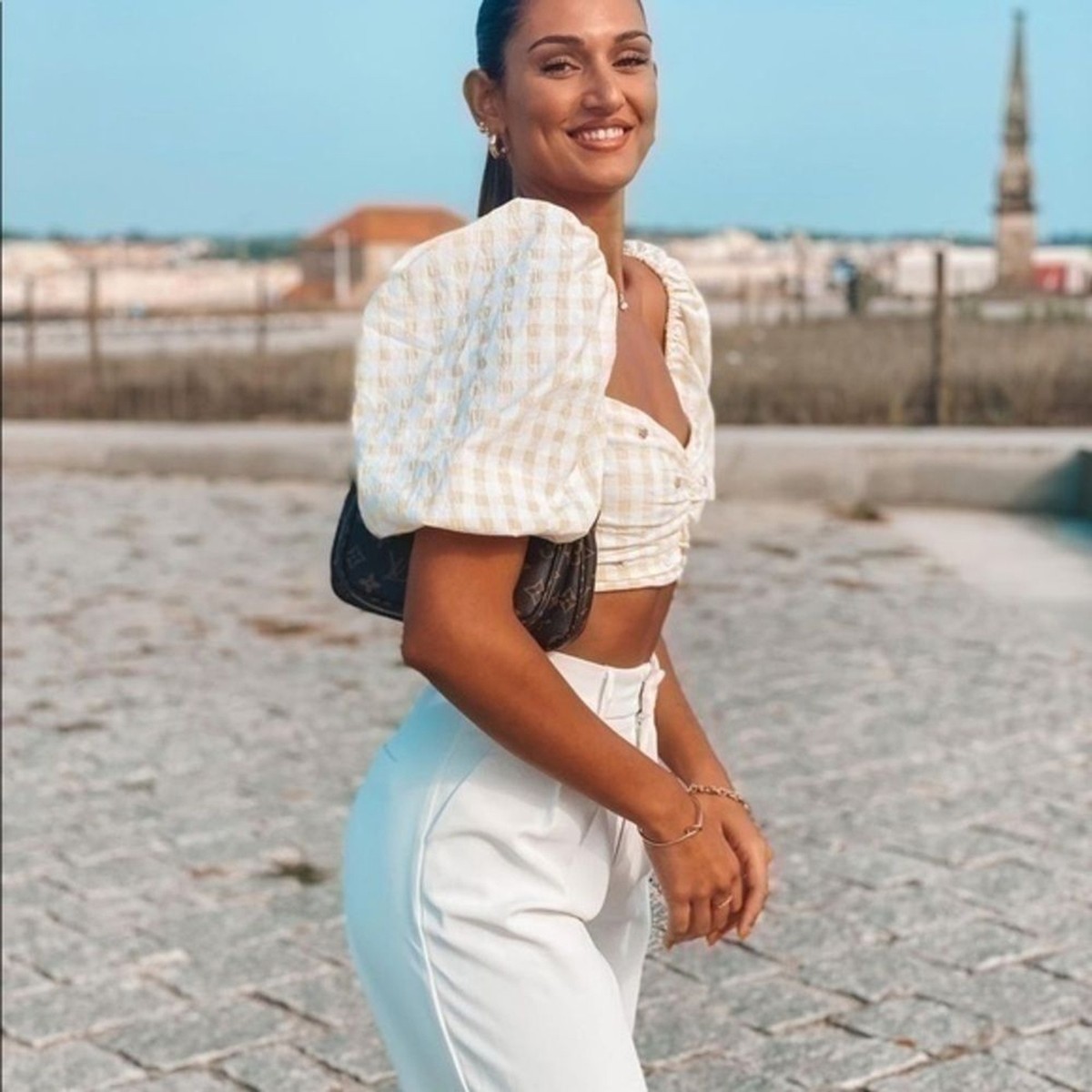 ZARA cropped Gingham top 0881/008/047 | eBay