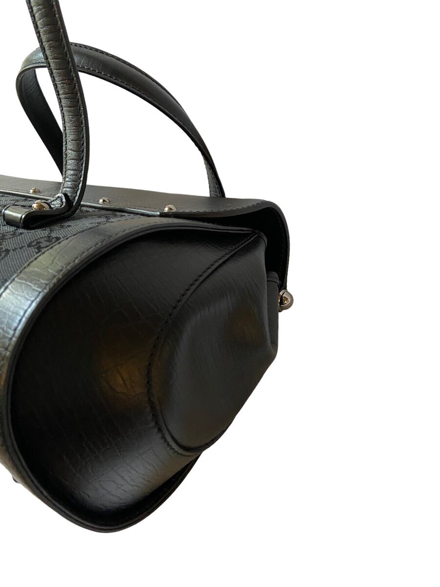Gucci 111713 Medium Bamboo Bullet (207252) Black Leather Gucci 111713 Medium Bamboo Bullet (207252) Black Leather