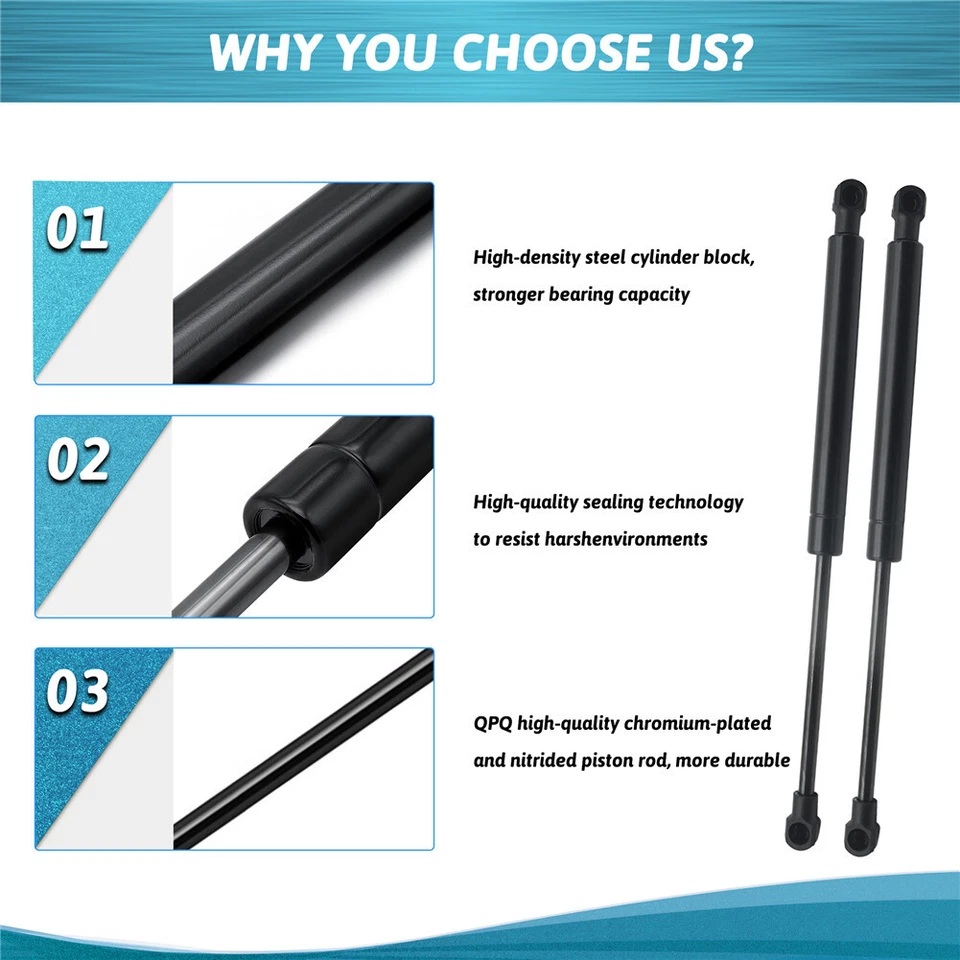 For 2006-2010 BMW 525i 530i 535i Front Bonnet Hood+Trunk Tailgate Gas Struts *4 Foto 4 de 4