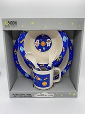 Moon And Stars 5-piece Bamboo Fiber Dinnerware Set Astronaut Space