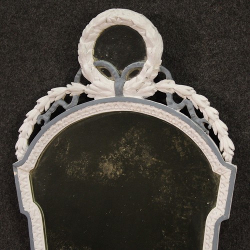Coppia specchiere stile antico Luigi XVI mobili legno laccato applique XX sec - Foto 4 di 12