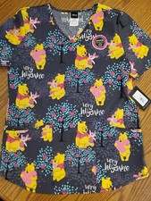 Disney Winnie The Pooh Scrub Top Small  NWT  Multicolored