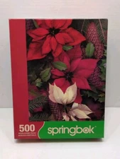 Springbok Poinsettias & Pine Cones Puzzle 500 Pieces                         PS1
