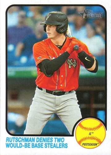 ADLEY RUTSCHMAN 2022 Topps Heritage Minor League Rutschman Denies #108