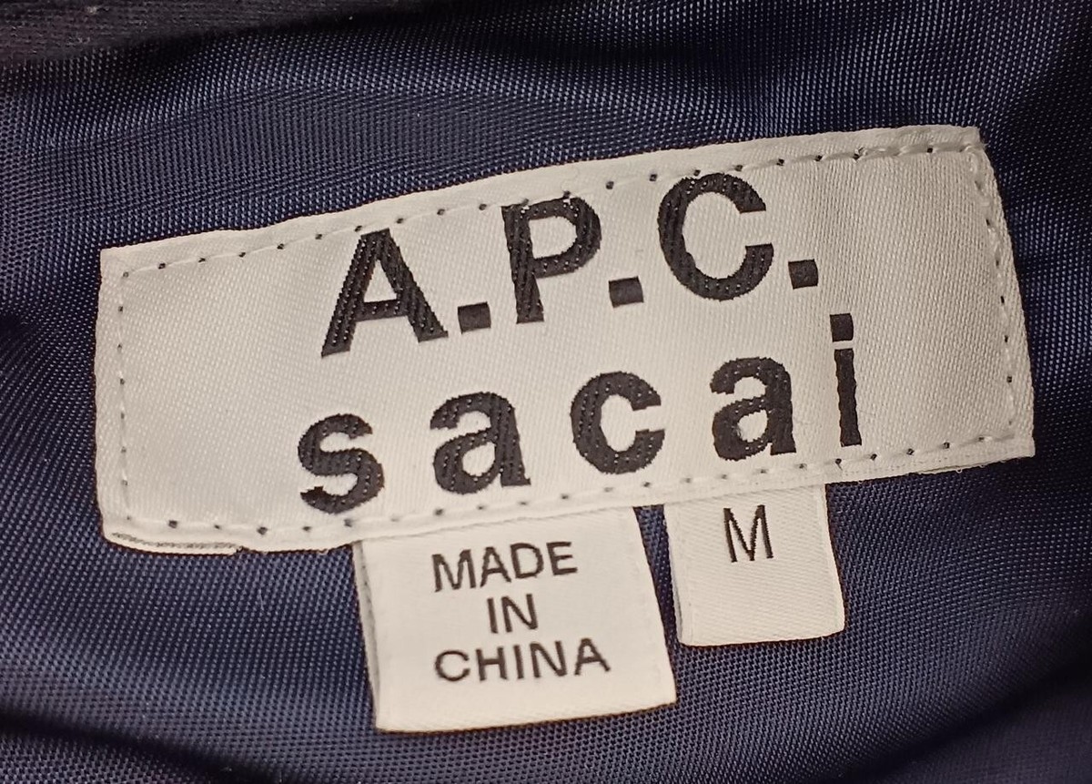 SACAI × A.P.C. デニムジャケット　インディゴ×ネイビー　希少XXS SACAI × A.P.C. デニムジャケット インディゴ×ネイビー 希少XXS