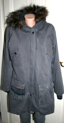OTTOD AME Winter Mantel Parka grau Pelzkapuze rausnehmbares Innenfutter Gr.  40