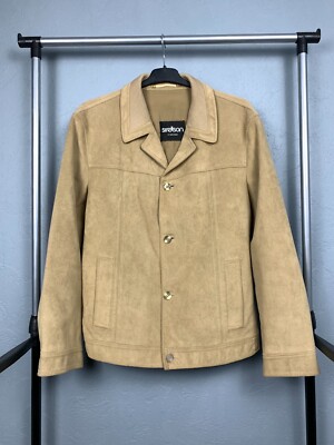 Strellson Alcantara Suede Leather Vintage Mens Jacket Size M