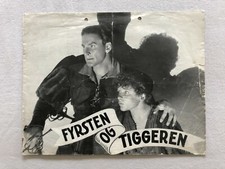 The Prince and the Pauper Errol Flynn, Claude Rains 1937 Danish Movie Program