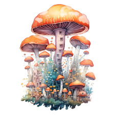 Wall decal sticker mushroom wall sticker 18 x 18 cm large