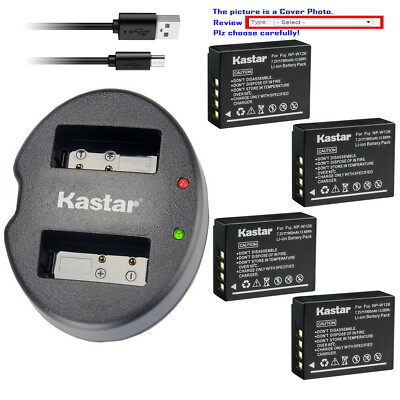 Kastar Battery Dual USB USB Charger for Fujifilm NP-W126 BC-W126 & Fujifilm X-A3