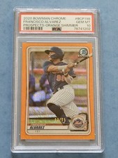 FRANCISCO  ALVAREZ 2020 Bowman Chrome Orange Shimmer Refractor RC  3/25 PSA 10