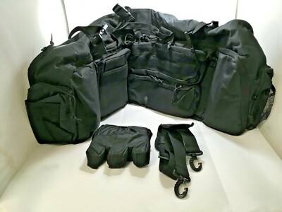 Black Nylon Tactical Bag 8 Compartments