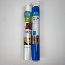 Cricut Premium Vinyl 12"X48" Roll Linen White and Medium Blue