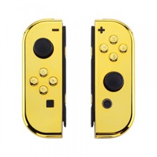 Chrome Gold Shell w/ Full Set Buttons for Nintendo JoyCon  Switch OLED Joy con