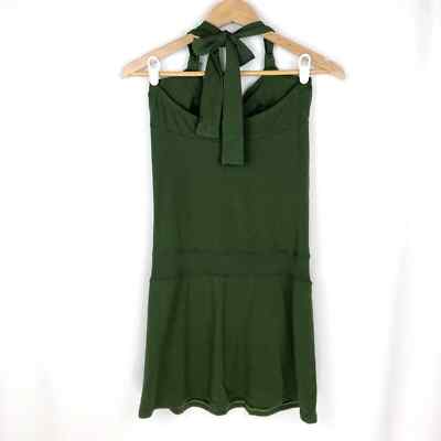 American Eagle Womens Jersey Dress Green Sweetheart Halter Neck Drop Waist  Small | eBay