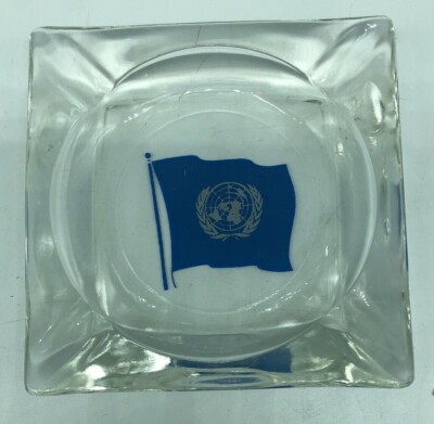Vintage United Nations Flag Glass Ashtray UN | eBay