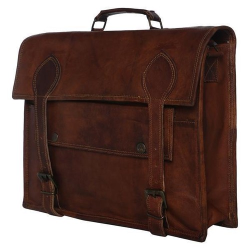 Sac Messager Vintage En Cuir Marron Pour Ordinateur Portable - Taille M - Fait Main En Inde - Neuf Sans étiquette