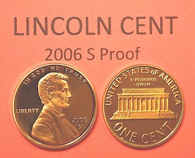 2006 S PROOF LINCOLN MEMORIAL CENT DCAM DEEP CAMEO