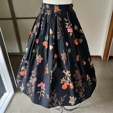 1950s vintage autumn flower novelty print skirt 25W