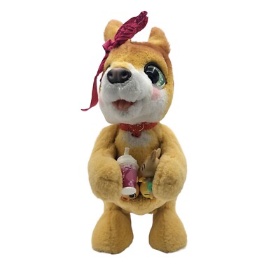 FurReal Mama Josie Kangaroo Interactive Plush Toy Electronic Pet W/ Babies Drink