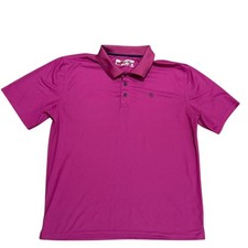 Ariat Tek Men  s Large Heat Series Short Sleeve Magenta Polo Shirt
