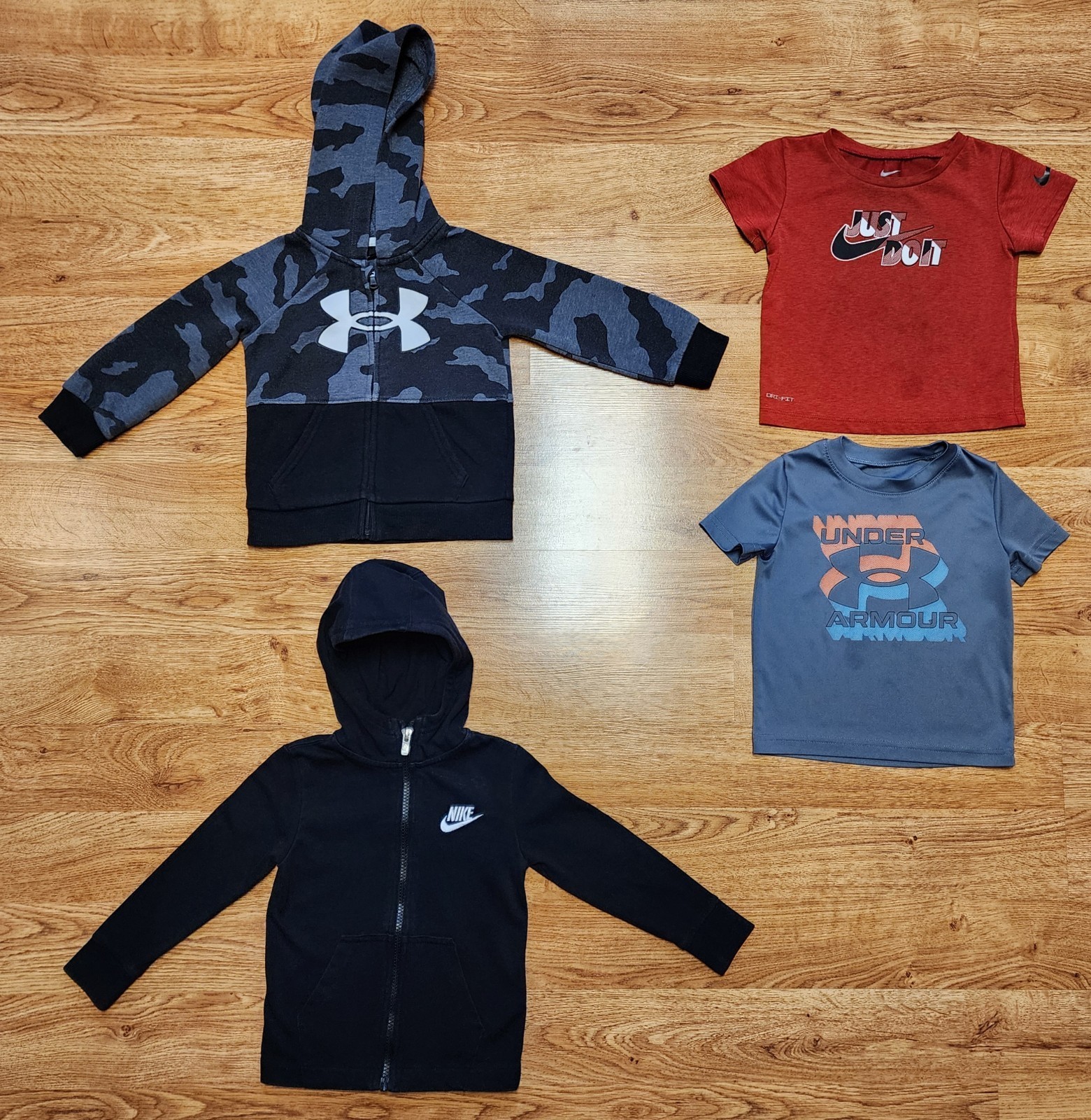 BOYS SIZE 18M -2T Nike Under Armour CLOTHING LOT Jackets - T-shirts 4 pcs.