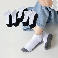5 Pairs/Lot 2023 New Summer Children Socks Cotton Kids Fashion Black White Gray